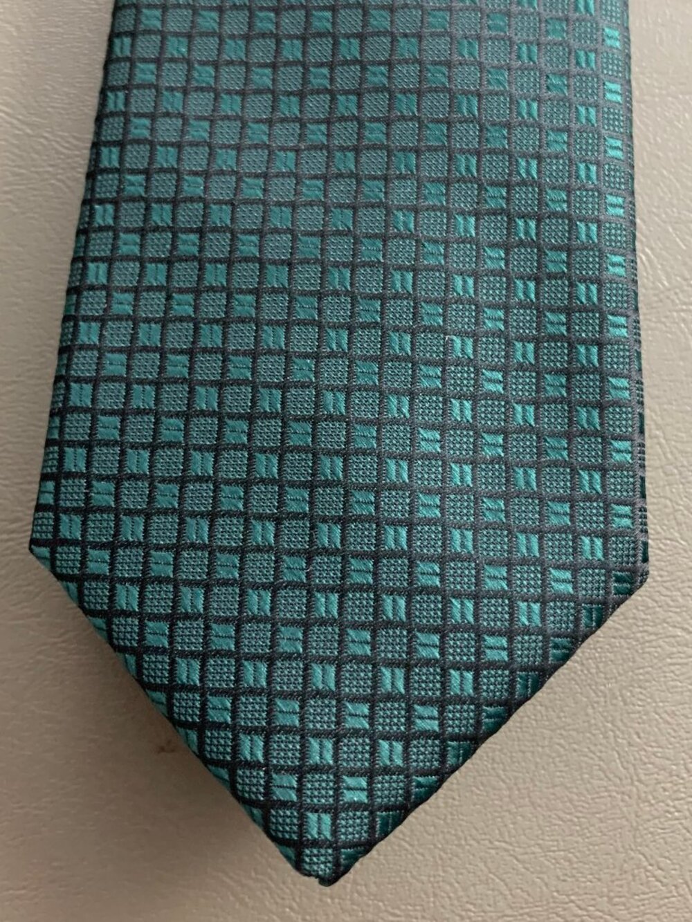 Alfani Men's Slim 2.75'' 100% Polyester Neck Tie, Green Camden Mini Grid Pattern